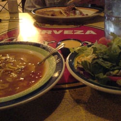 On The Border Mexican Grill & Cantina - Chicken tortilla soup and caesar salad.