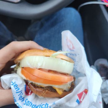 Dairy Queen Grill & Chill - This is the 2 cheese deluxe. There is way too much tomato and onion. Horrendous. - Fast Food Near Me - Capitola, California Dairy Queen Grill & Chill - This is the 2 cheese deluxe. There is way too much tomato and onion. Horrendous. - Fast Food Near Me - Capitola, California