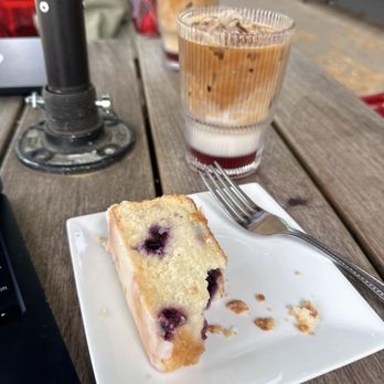 Cherry Coffee Shop - cherry latte and pound cake - Coffee & Tea Near Me - Fort Worth, Texas