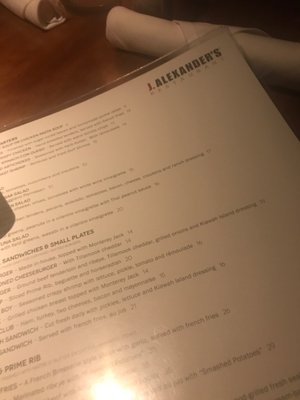 Menu photo 3 J. Alexander's Baton Rouge, LA