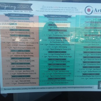 Art Hub - Spring 2020 schedule - Art Classes Near Me - Kingman, Arizona Art Hub - Spring 2020 schedule - Art Classes Near Me - Kingman, Arizona