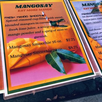 Mangosay - Smoothie menu next to noodle menu - Food Trucks Near Me Mangosay - Smoothie menu next to noodle menu - Food Trucks Near Me