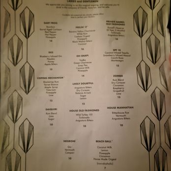 The Oakland - Part of the menu on 6/4/21 - Cocktail Bars Near Me - Ferndale, Michigan