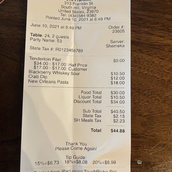 313 Franklin - 313 Franklin Receipt - American Near Me - South Hill, Virginia 313 Franklin - 313 Franklin Receipt - American Near Me - South Hill, Virginia