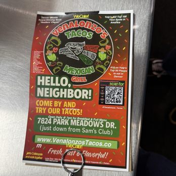 Venalonzo's Tacos - Sign - Tacos Near Me - Lone Tree, Colorado