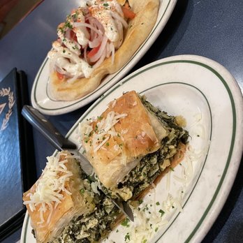 Demitris Taverna - Spanakotiropita Shrimp Pita - Greek Near Me - Livermore, California