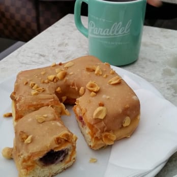 49th Parallel Coffee - Peanut butter and jelly donut! - Cafes Near Me - Vancouver, British Columbia