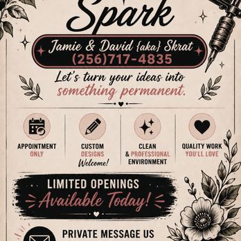Divine Spark Tattoo Studio - Tattoo Near Me - Crossville, Alabama Divine Spark Tattoo Studio - Tattoo Near Me - Crossville, Alabama