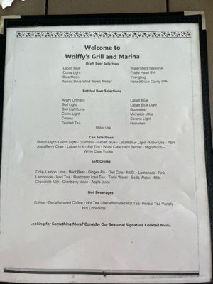 Menu photo 4 Wolffy's Grill & Marina Seneca Falls, NY