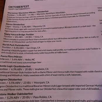 Glendale Tap - Octoberfest menu on tap. - Beer Bar Near Me - Glendale, California Glendale Tap - Octoberfest menu on tap. - Beer Bar Near Me - Glendale, California