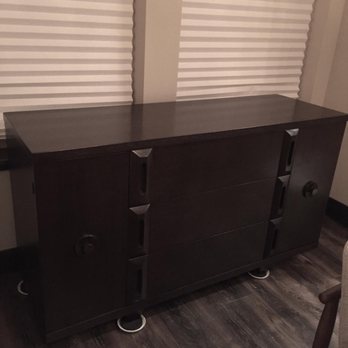 Redline Restoration - Buffet looks amazing - still mid-century with quirky drawer pulls and door handle, but definitely modernized. Thanks Bill! - Furniture Repair Near Me Redline Restoration - Buffet looks amazing - still mid-century with quirky drawer pulls and door handle, but definitely modernized. Thanks Bill! - Furniture Repair Near Me