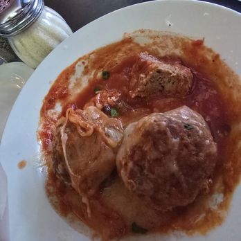 Iarias Italian Restaurant - Polpette meatballs. My apologies, I took the picture after getting a piece but there are three huge meatballs with cheese - Italian Near Me - Indianapolis, Indiana Iarias Italian Restaurant - Polpette meatballs. My apologies, I took the picture after getting a piece but there are three huge meatballs with cheese - Italian Near Me - Indianapolis, Indiana