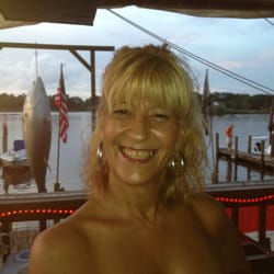 Dixie Dockside - Krista behind the bar. 2 thumbs up!!!!!