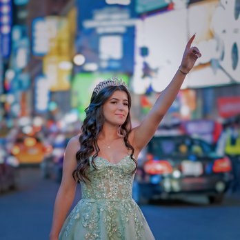 Red Studios - A vibrant cityscape meets fierce energy -- her moment, her spotlight.
 Times Square, NYC - Video/Film Production Near Me - Cliffside Park, New Jersey