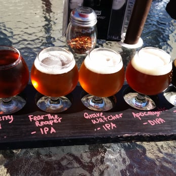 ManRock Brewing - A sampler. - Pizza Near Me - Grover Beach, California