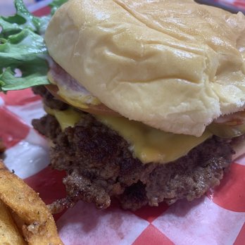 Bus Loop Burgers - Close up of the Double Burger Combo - Burgers Near Me - St Ann, Missouri Bus Loop Burgers - Close up of the Double Burger Combo - Burgers Near Me - St Ann, Missouri