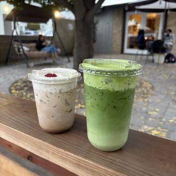 Coft - flan latte and double matcha latte - Coffee & Tea Near Me - Chino, California Coft - flan latte and double matcha latte - Coffee & Tea Near Me - Chino, California