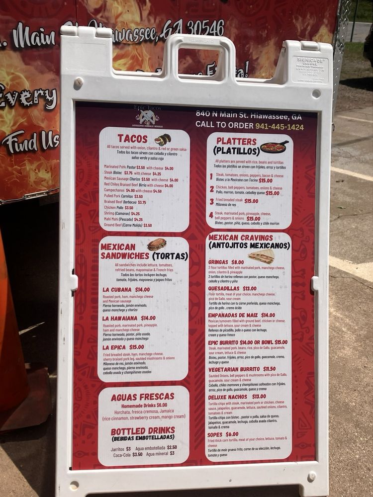 Food from Epic tacos