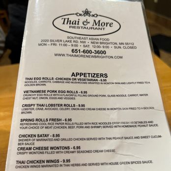 Thai & More - Front of menu - Thai Near Me - New Brighton, Minnesota Thai & More - Front of menu - Thai Near Me - New Brighton, Minnesota