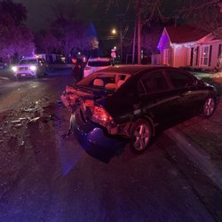 Brothers Management - My car after being totaled, one week after brothers forced us out of our own driveway