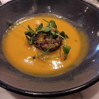 Tillie's - Butternut Squash soup with mushrooms and bacon. This was not part of the tea service. I was just still a little hungry. - New American Near Me - Dripping Springs, Texas Tillie's - Butternut Squash soup with mushrooms and bacon. This was not part of the tea service. I was just still a little hungry. - New American Near Me - Dripping Springs, Texas
