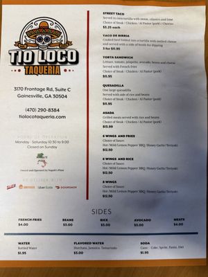 Menu photo 1 Tio Loco Taqueria Gainesville, GA