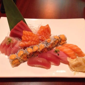 Umi Sushi - Sushi combo #5 but instead of California roll I order a spicy salmon roll. - Japanese Near Me - Fresh Meadows, New York Umi Sushi - Sushi combo #5 but instead of California roll I order a spicy salmon roll. - Japanese Near Me - Fresh Meadows, New York