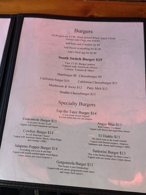 Menu photo 1 The South Switch Bar And Grill Angora, MN Menu photo 1 The South Switch Bar And Grill Angora, MN