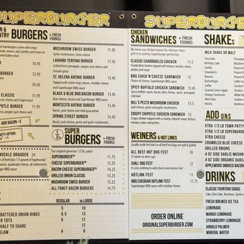 Superburger - 12/23/2024 Menu - American Near Me - Windsor, California