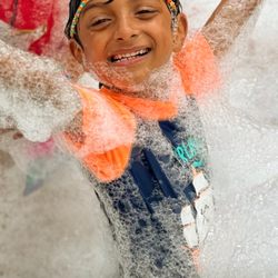Jen's Camp - Jen's Camp camper enjoy 'Foam Party Fridays'