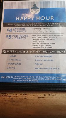 Menu photo 1 Blue Anchor Pub Delray Beach, FL