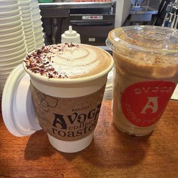 Avoca Coffee Roasters - Red wine mocha & iced honey cinnamon latte - Coffee & Tea Near Me - Fort Worth, Texas