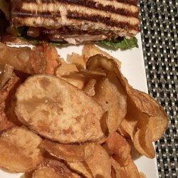 Chicken BLT Panini, with homemade chips. Not a fan of the sandwich.