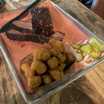 Pecan Lodge - 2 TWO MEAT PLATE pork ribs and brisket. - Sandwiches Near Me - Dallas, Texas