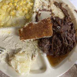 Sparks Drive Inn - Roast creamed Corn mashed potatoes corn bread