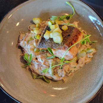 The Iberian Pig - Salmon with a cream pasta and asparagus (our favorite) - Tapas Bars Near Me - Nashville, Tennessee The Iberian Pig - Salmon with a cream pasta and asparagus (our favorite) - Tapas Bars Near Me - Nashville, Tennessee
