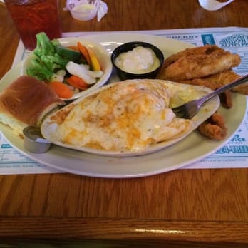 Beer Barrel Pizza and Grill - Yellow perch entree with the salad and veggies and potato cheese casserole - Pizza Near Me - Lima, Ohio