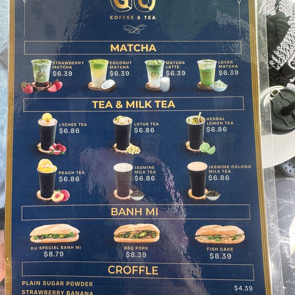 Gu Coffee & Tea - Menu - Coffee & Tea Near Me - Roseville, California