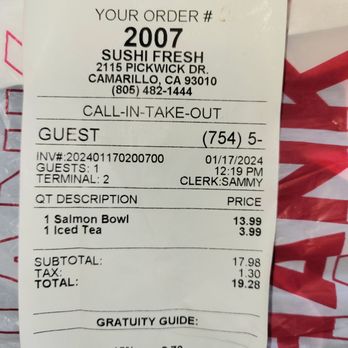 Sushi Fresh Japanese Restaurant - $19.28 + $2 tip - Japanese Near Me - Camarillo, California
