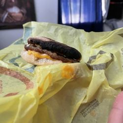 McDonald's - My Sausage McMuffin bread was burnt.