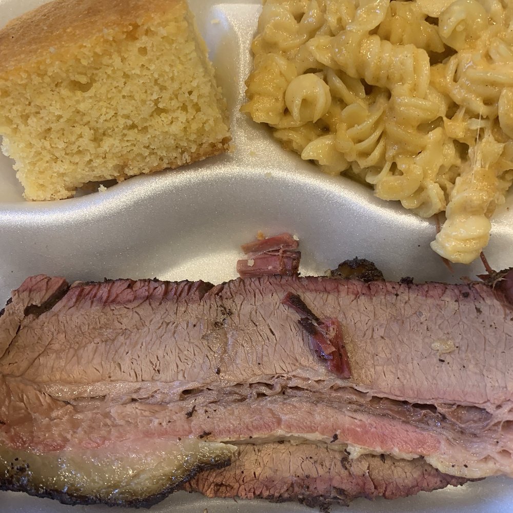 Brisket, Mac & cheese, cornbread Brisket, Mac & cheese, cornbread