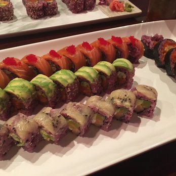 Katana Sushi - Top left to right: Hawaiian roll, Mexican roll, Kamikaze roll, and Shogun roll. - Japanese Near Me - Midlothian, Virginia Katana Sushi - Top left to right: Hawaiian roll, Mexican roll, Kamikaze roll, and Shogun roll. - Japanese Near Me - Midlothian, Virginia