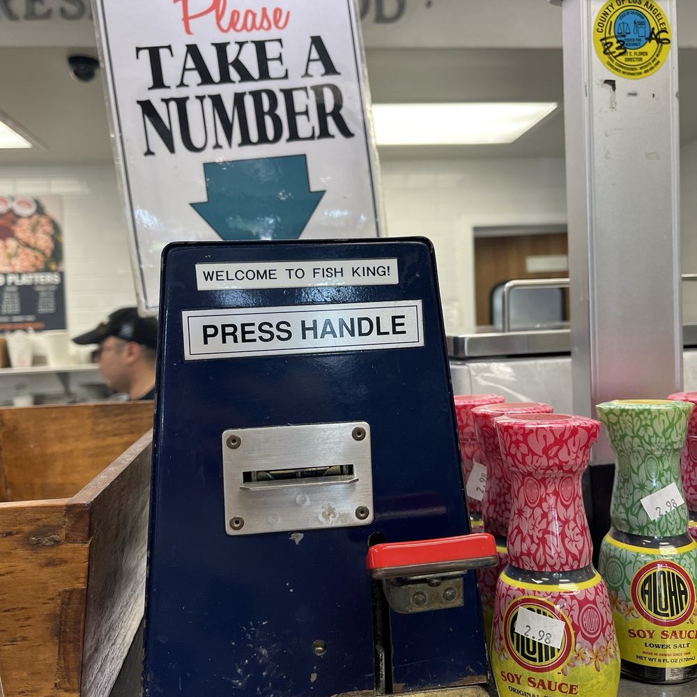 Fish King - Old timey ticket machine. - Seafood Markets Near Me - Glendale, California