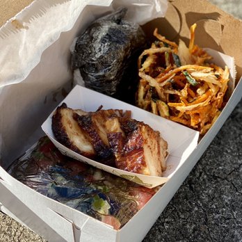 Nami Kaze - Built my own plate. Char Siu pork belly, musubi, kakiage, and ahi hapa boy poke - Japanese Near Me - Honolulu, Hawaii Nami Kaze - Built my own plate. Char Siu pork belly, musubi, kakiage, and ahi hapa boy poke - Japanese Near Me - Honolulu, Hawaii