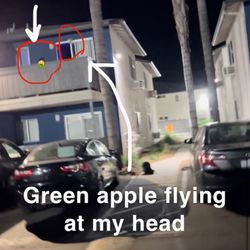 Terre At Lakeside - A photo of my old upstairs neighbors kid throwing fruit at me