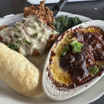 Chimes Restaurant - Chicken Fried Chicken with Macaroni and Cheese - Southern Near Me - Baton Rouge, Louisiana Chimes Restaurant - Chicken Fried Chicken with Macaroni and Cheese - Southern Near Me - Baton Rouge, Louisiana