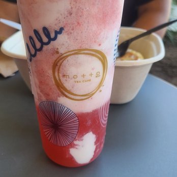 Motto Tea Cafe - Strawberry Cheese drink - Desserts Near Me - Pasadena, California Motto Tea Cafe - Strawberry Cheese drink - Desserts Near Me - Pasadena, California