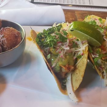 Eureka! - Blackened fish tacos and fried mac n cheese balls - American Near Me - Austin, Texas Eureka! - Blackened fish tacos and fried mac n cheese balls - American Near Me - Austin, Texas