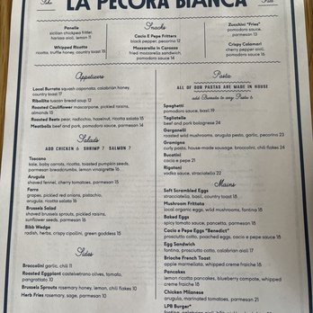 La Pecora Bianca SoHo - Menu - Mediterranean Near Me - New York, New York La Pecora Bianca SoHo - Menu - Mediterranean Near Me - New York, New York