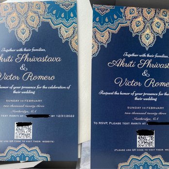 A-Alpha Wedding Invitation - I edited out the phone number and QR code but the quality to detail is absolutely there - Cards & Stationery Near Me - Glendale, California